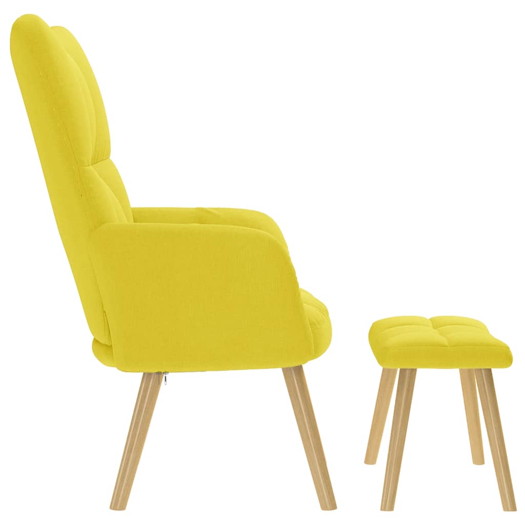Relaxstoel met voetenbank stof lichtgeel is nu te koop bij PeponiXL, paradijselijk wonen!