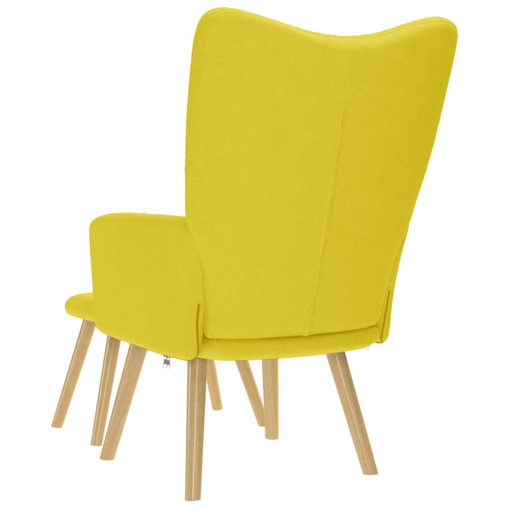 Relaxstoel met voetenbank stof lichtgeel is nu te koop bij PeponiXL, paradijselijk wonen!