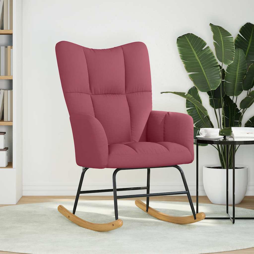 Schommelstoel stof wijnrood is nu te koop bij PeponiXL, paradijselijk wonen!