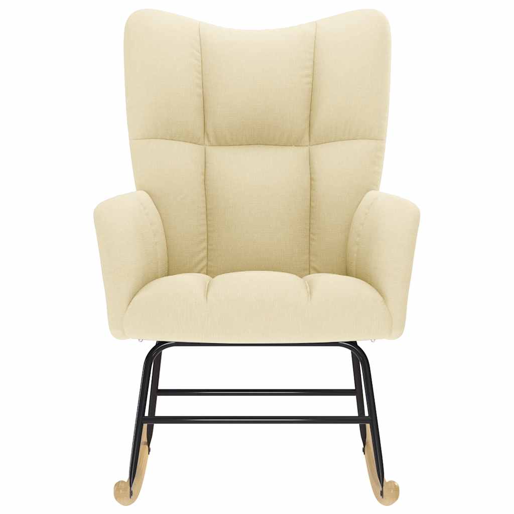 Schommelstoel stof crèmekleurig is nu te koop bij PeponiXL, paradijselijk wonen!