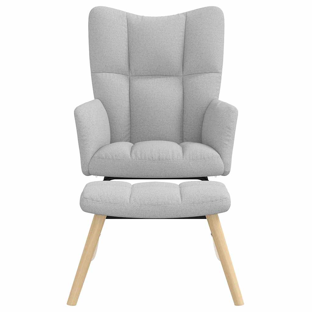 Schommelstoel met voetenbank stof wolk grijs is nu te koop bij PeponiXL, paradijselijk wonen!