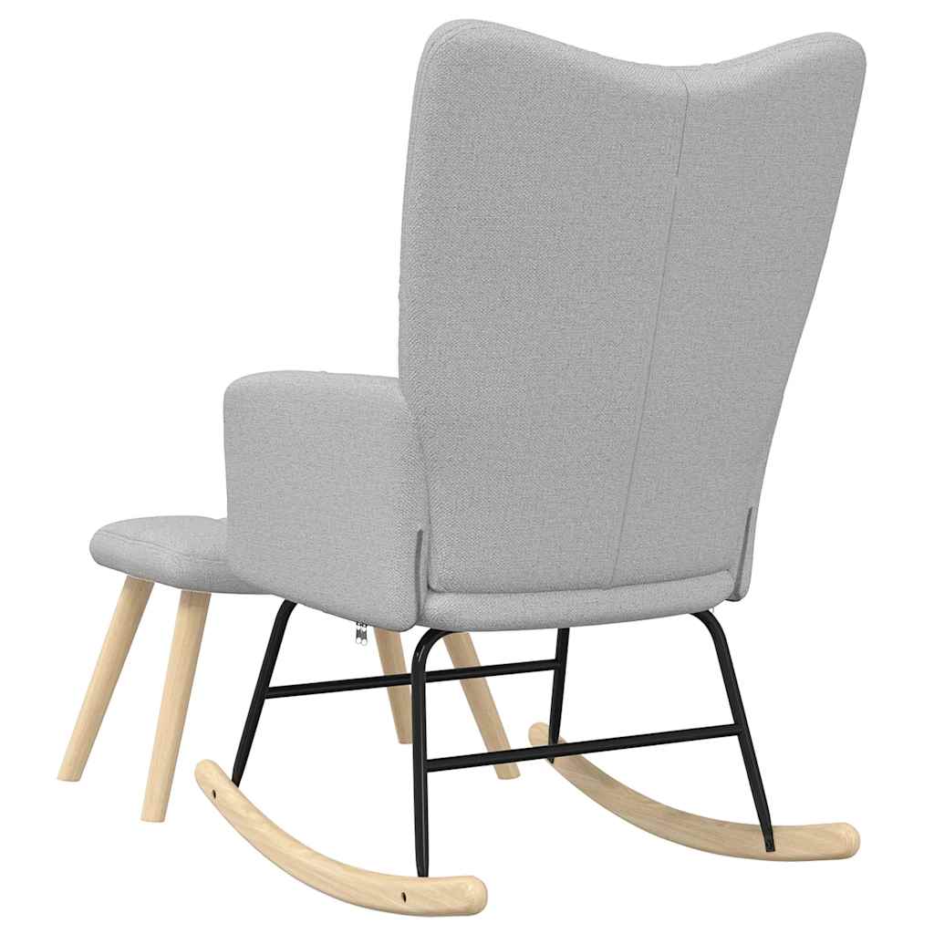 Schommelstoel met voetenbank stof wolk grijs is nu te koop bij PeponiXL, paradijselijk wonen!