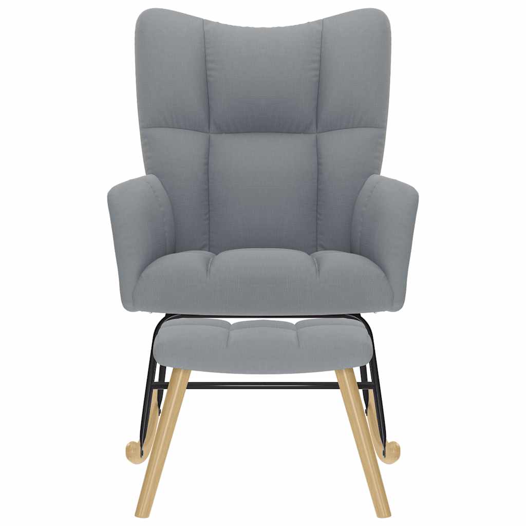 Schommelstoel met voetenbank stof lichtgrijs is nu te koop bij PeponiXL, paradijselijk wonen!