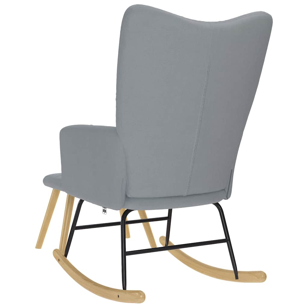 Schommelstoel met voetenbank stof lichtgrijs is nu te koop bij PeponiXL, paradijselijk wonen!