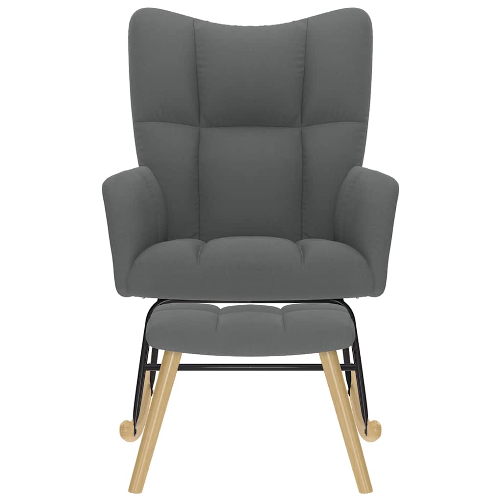 Schommelstoel met voetenbank stof donkergrijs is nu te koop bij PeponiXL, paradijselijk wonen!