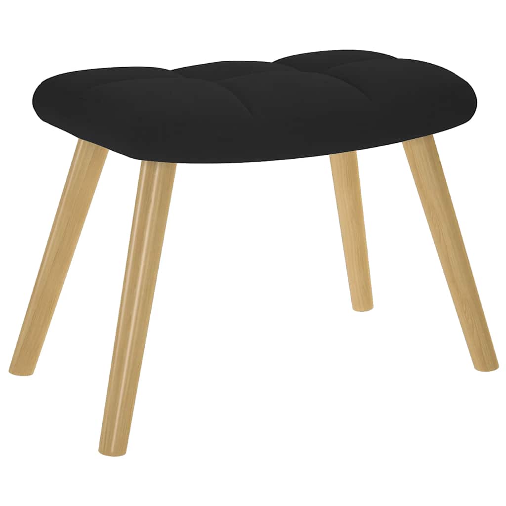 Schommelstoel met voetenbank stof zwart is nu te koop bij PeponiXL, paradijselijk wonen!