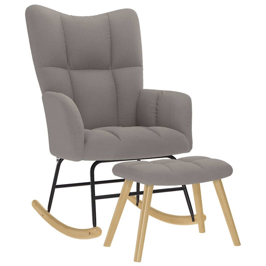 Schommelstoel met voetenbank stof taupe is nu te koop bij PeponiXL, paradijselijk wonen!