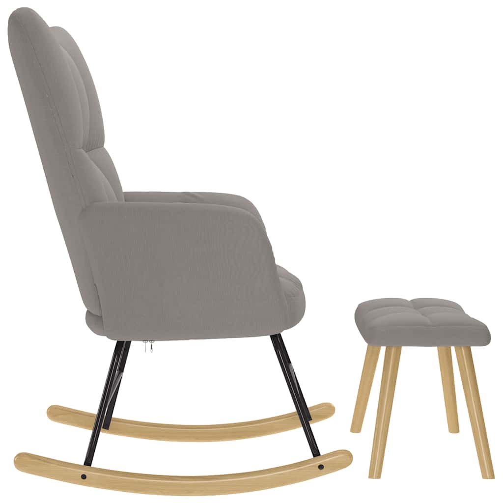 Schommelstoel met voetenbank stof taupe is nu te koop bij PeponiXL, paradijselijk wonen!