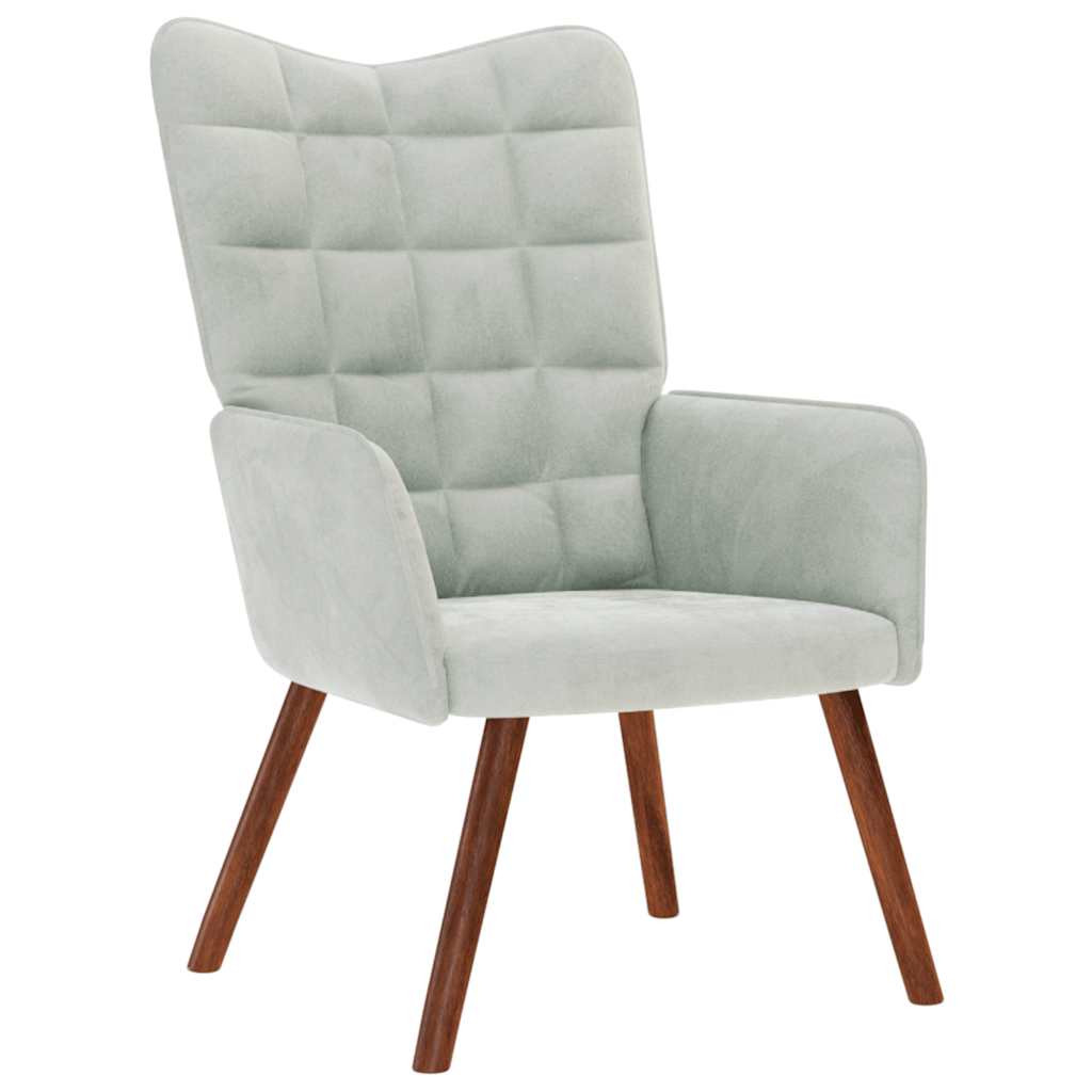 Relaxstoel fluweel lichtgrijs is nu te koop bij PeponiXL, paradijselijk wonen!