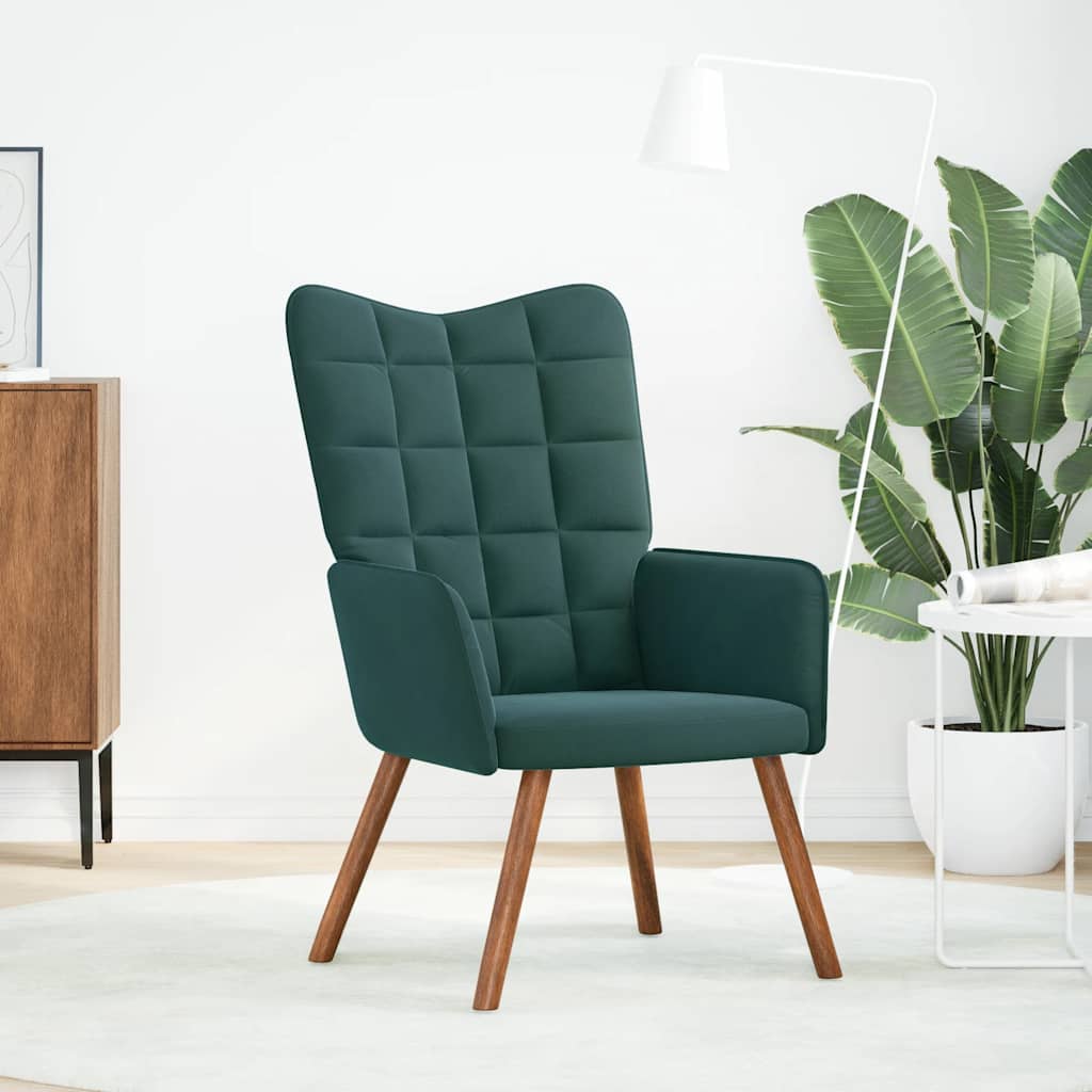 Relaxstoel fluweel donkergoen is nu te koop bij PeponiXL, paradijselijk wonen!