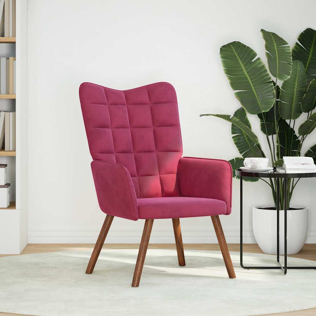Relaxstoel fluweel wijnrood is nu te koop bij PeponiXL, paradijselijk wonen!