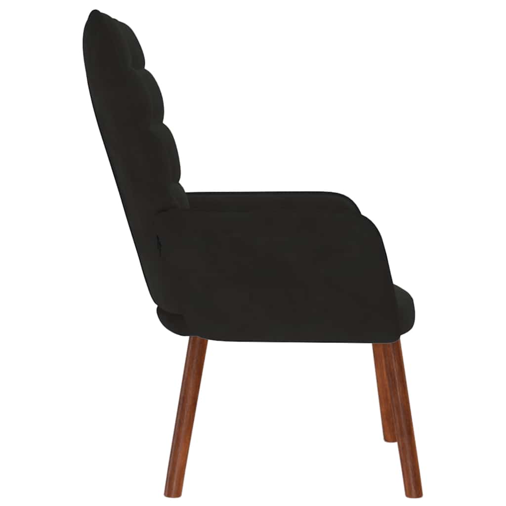 Relaxstoel fluweel zwart is nu te koop bij PeponiXL, paradijselijk wonen!