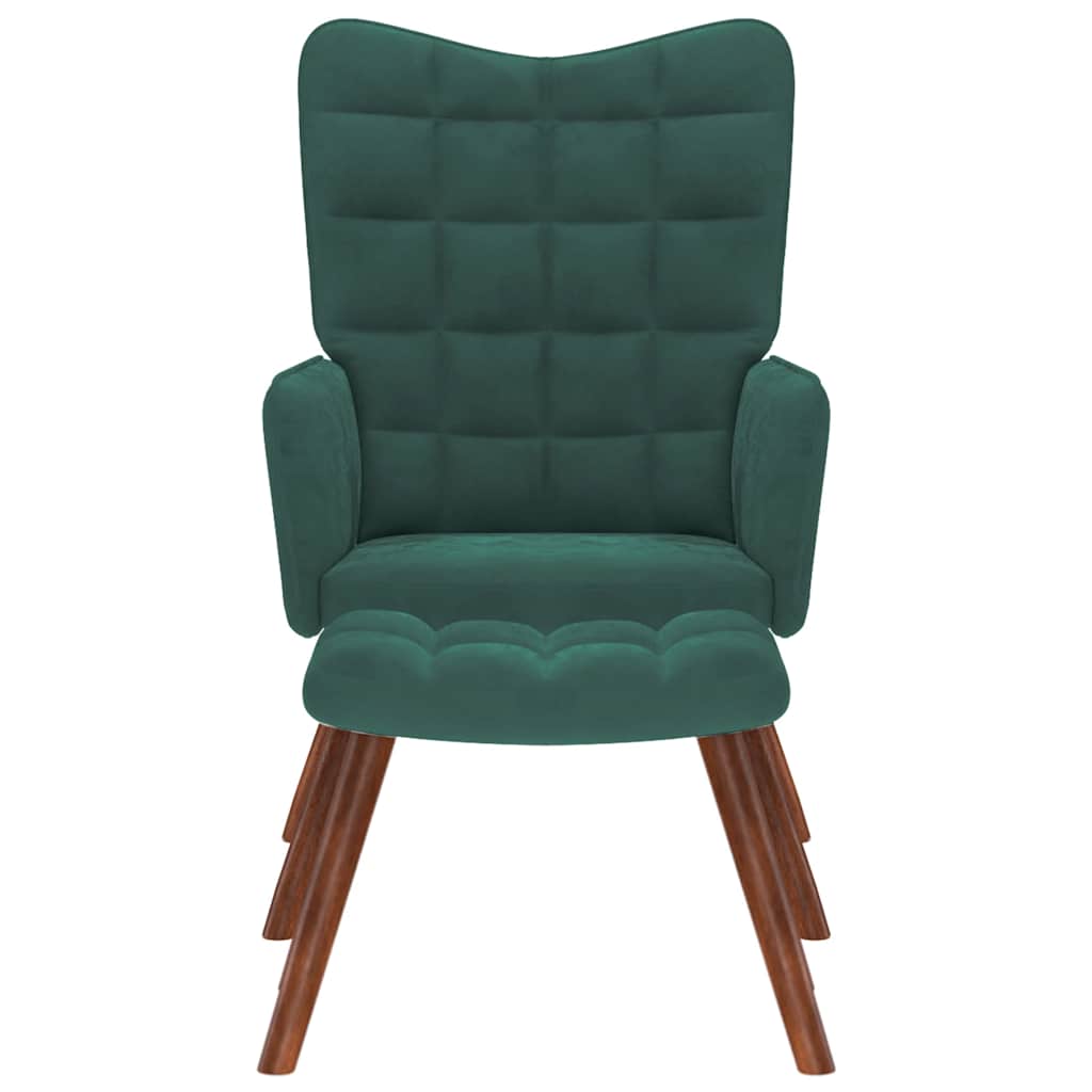 Relaxstoel met kruk donkergroen fluweel is nu te koop bij PeponiXL, paradijselijk wonen!