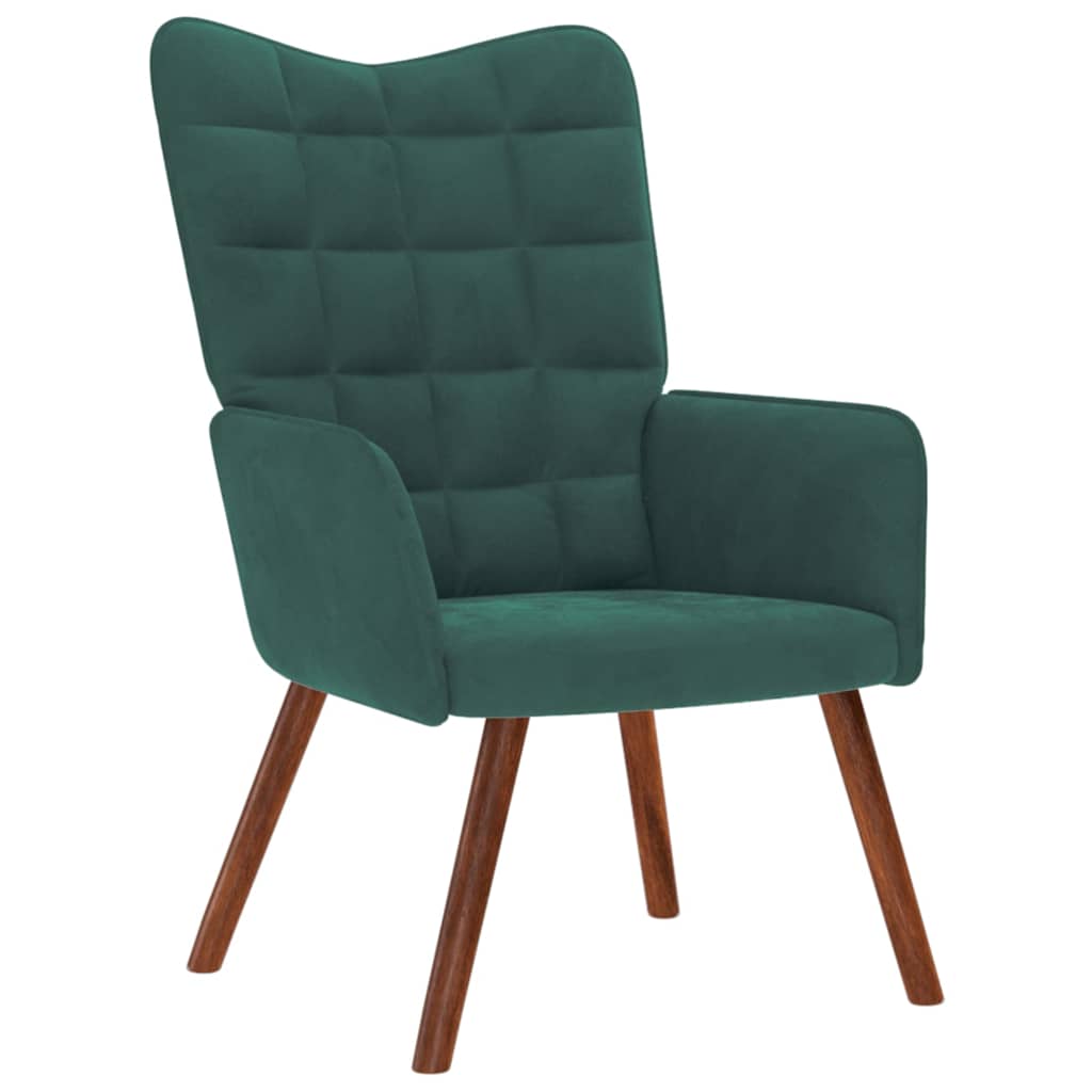 Relaxstoel met kruk donkergroen fluweel is nu te koop bij PeponiXL, paradijselijk wonen!