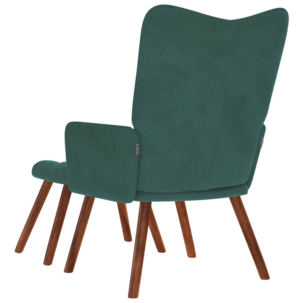 Relaxstoel met kruk donkergroen fluweel is nu te koop bij PeponiXL, paradijselijk wonen!