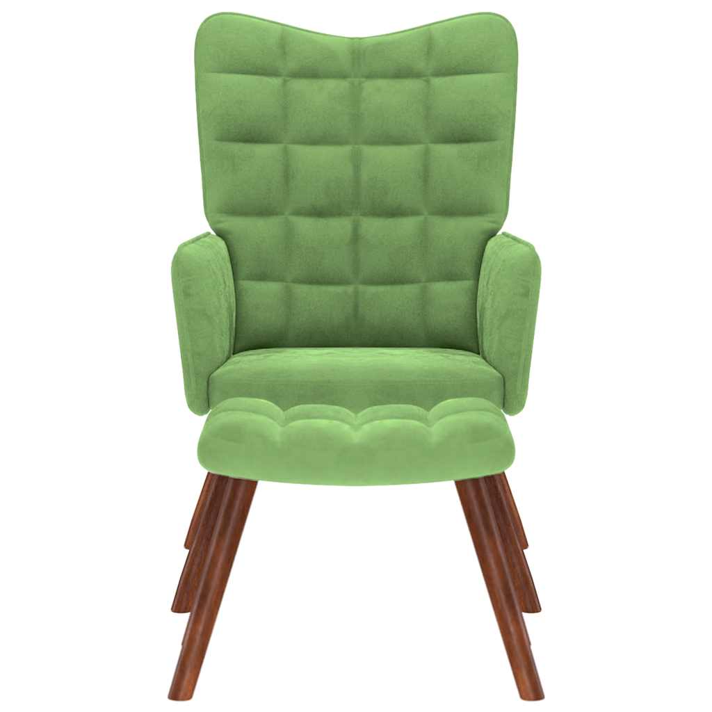 Relaxstoel met voetenbank fluweel lichtgroen is nu te koop bij PeponiXL, paradijselijk wonen!