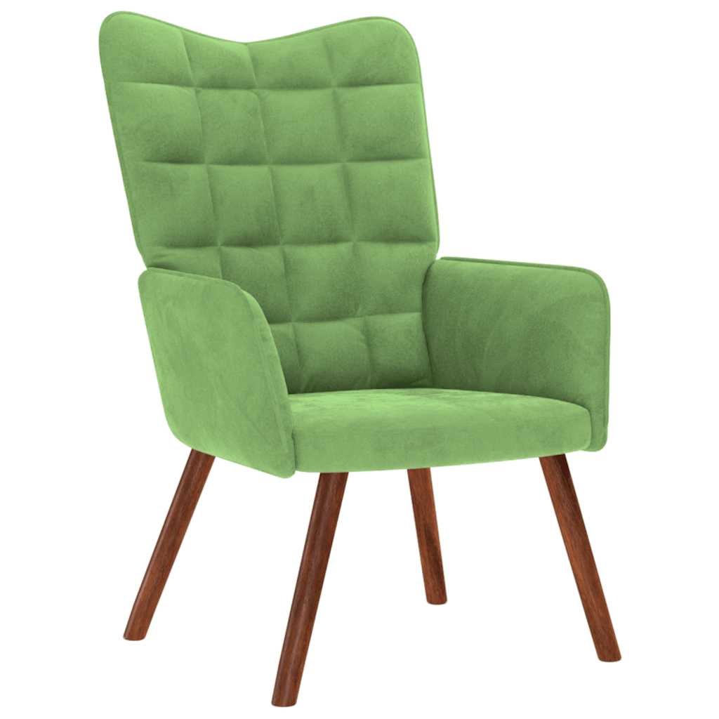 Relaxstoel met voetenbank fluweel lichtgroen is nu te koop bij PeponiXL, paradijselijk wonen!