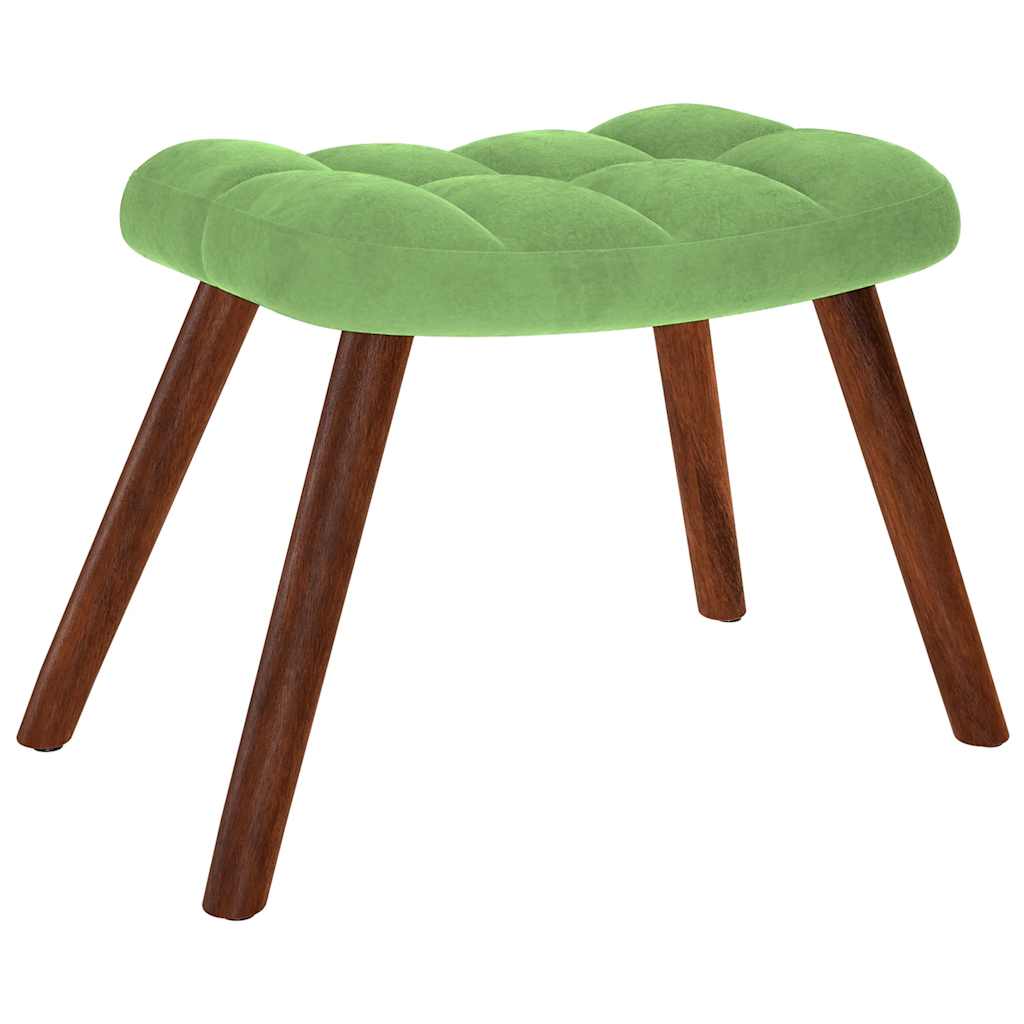 Relaxstoel met voetenbank fluweel lichtgroen is nu te koop bij PeponiXL, paradijselijk wonen!