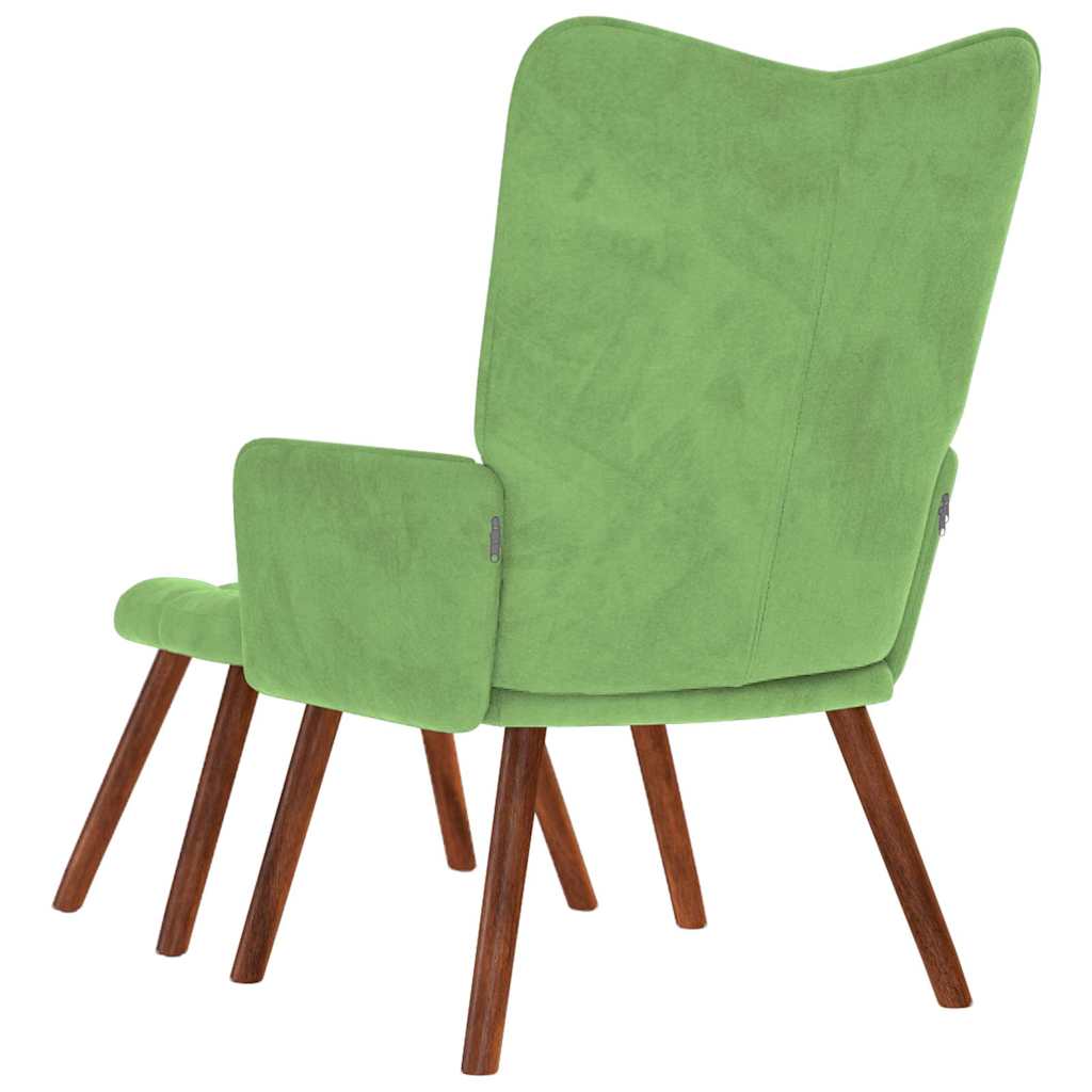 Relaxstoel met voetenbank fluweel lichtgroen is nu te koop bij PeponiXL, paradijselijk wonen!