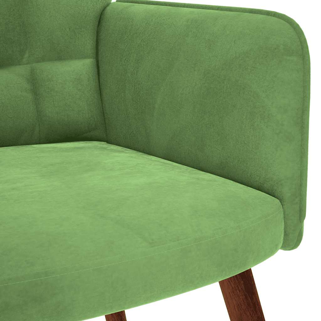Relaxstoel met voetenbank fluweel lichtgroen is nu te koop bij PeponiXL, paradijselijk wonen!