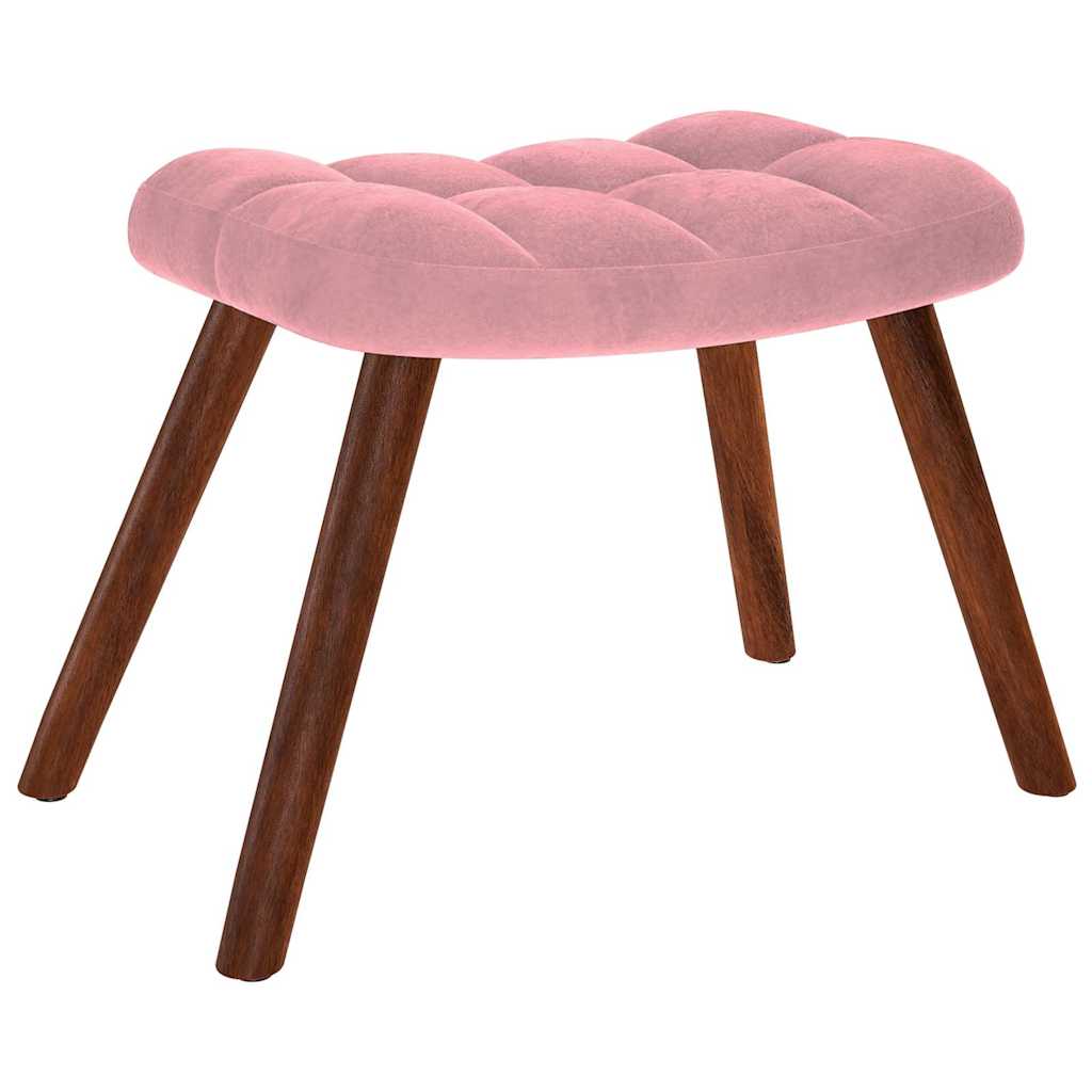 Relaxstoel met voetenbank fluweel roze is nu te koop bij PeponiXL, paradijselijk wonen!