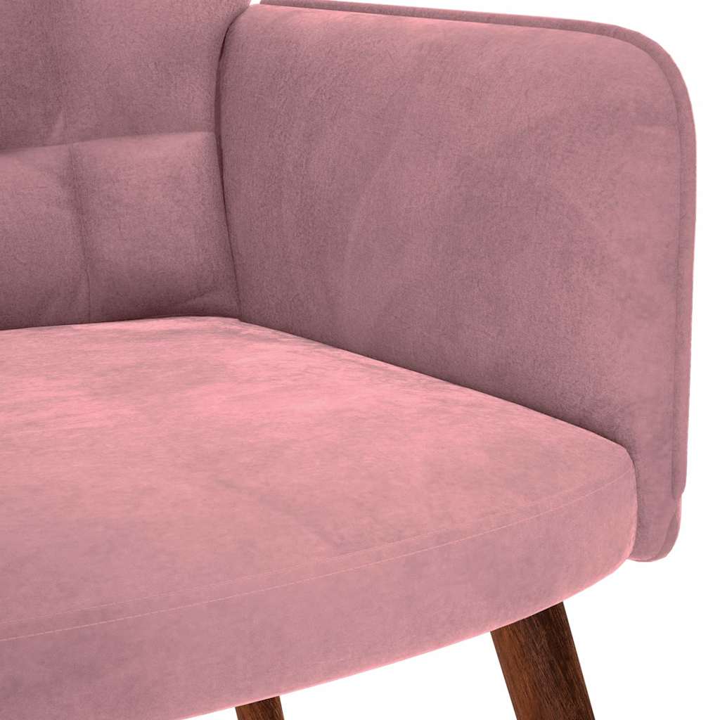 Relaxstoel met voetenbank fluweel roze is nu te koop bij PeponiXL, paradijselijk wonen!