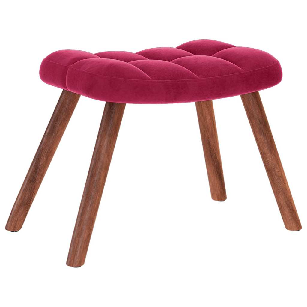 Relaxstoel met voetenbank fluweel wijnrood is nu te koop bij PeponiXL, paradijselijk wonen!