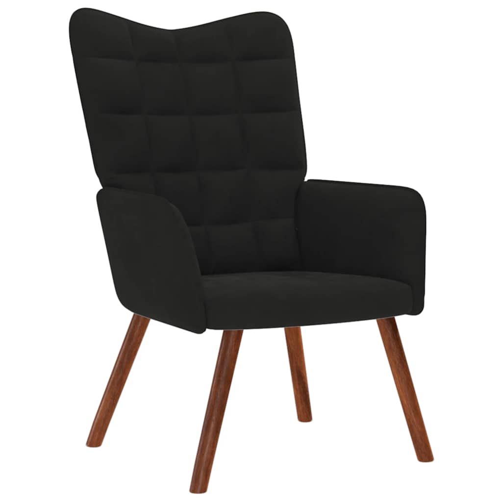Relaxstoel met kruk zwart fluweel is nu te koop bij PeponiXL, paradijselijk wonen!