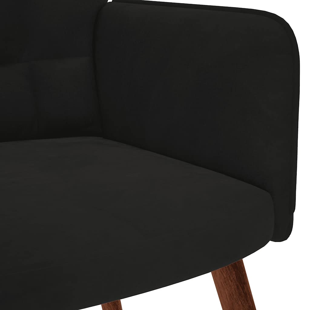 Relaxstoel met kruk zwart fluweel is nu te koop bij PeponiXL, paradijselijk wonen!