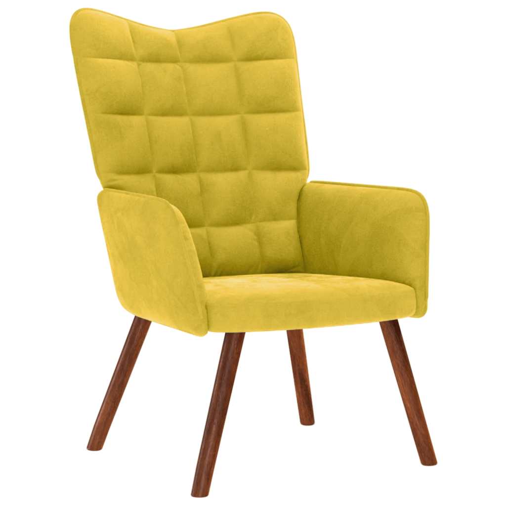 Relaxstoel met kruk geel fluweel is nu te koop bij PeponiXL, paradijselijk wonen!