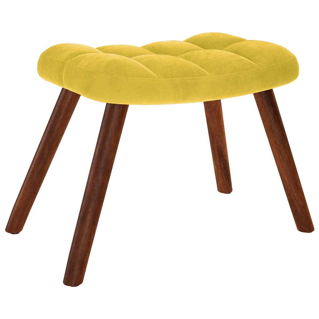 Relaxstoel met kruk geel fluweel is nu te koop bij PeponiXL, paradijselijk wonen!
