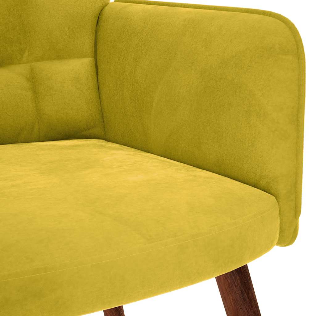 Relaxstoel met kruk geel fluweel is nu te koop bij PeponiXL, paradijselijk wonen!