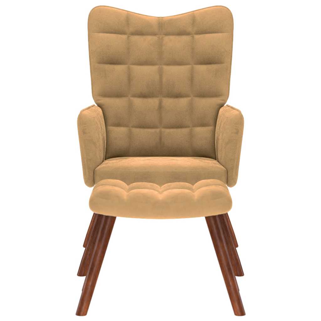 Relaxstoel met voetenbank fluweel bruin is nu te koop bij PeponiXL, paradijselijk wonen!