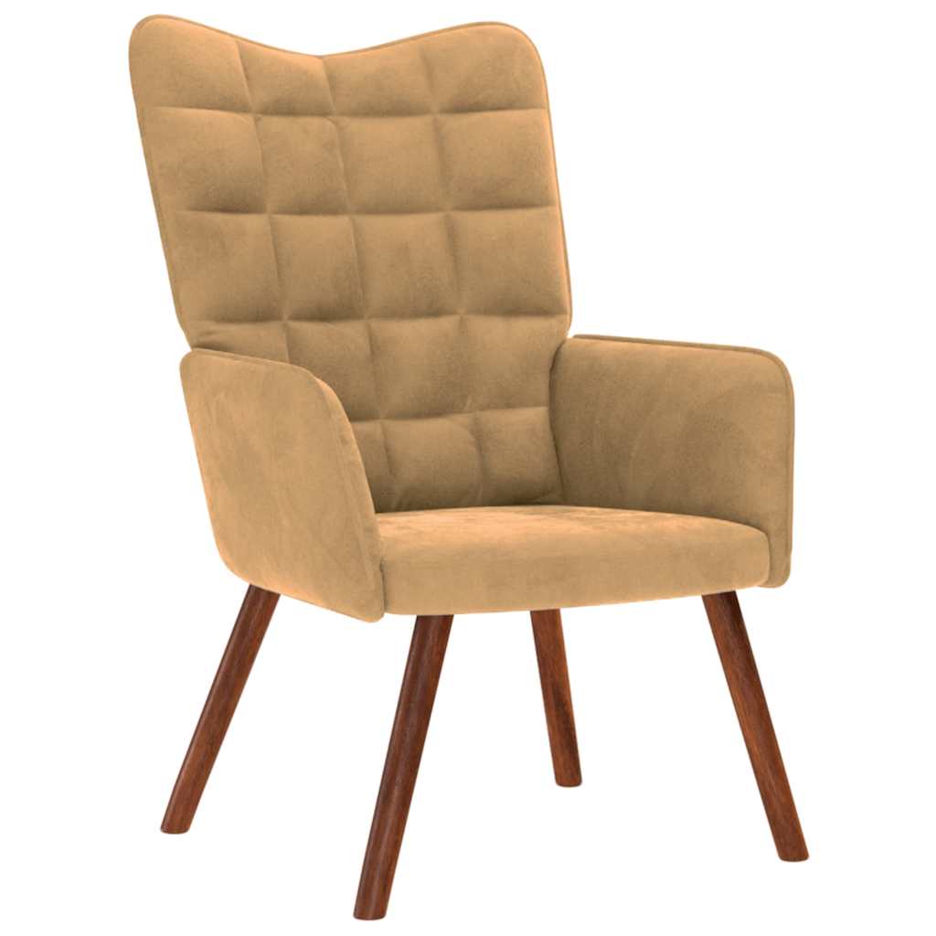 Relaxstoel met voetenbank fluweel bruin is nu te koop bij PeponiXL, paradijselijk wonen!