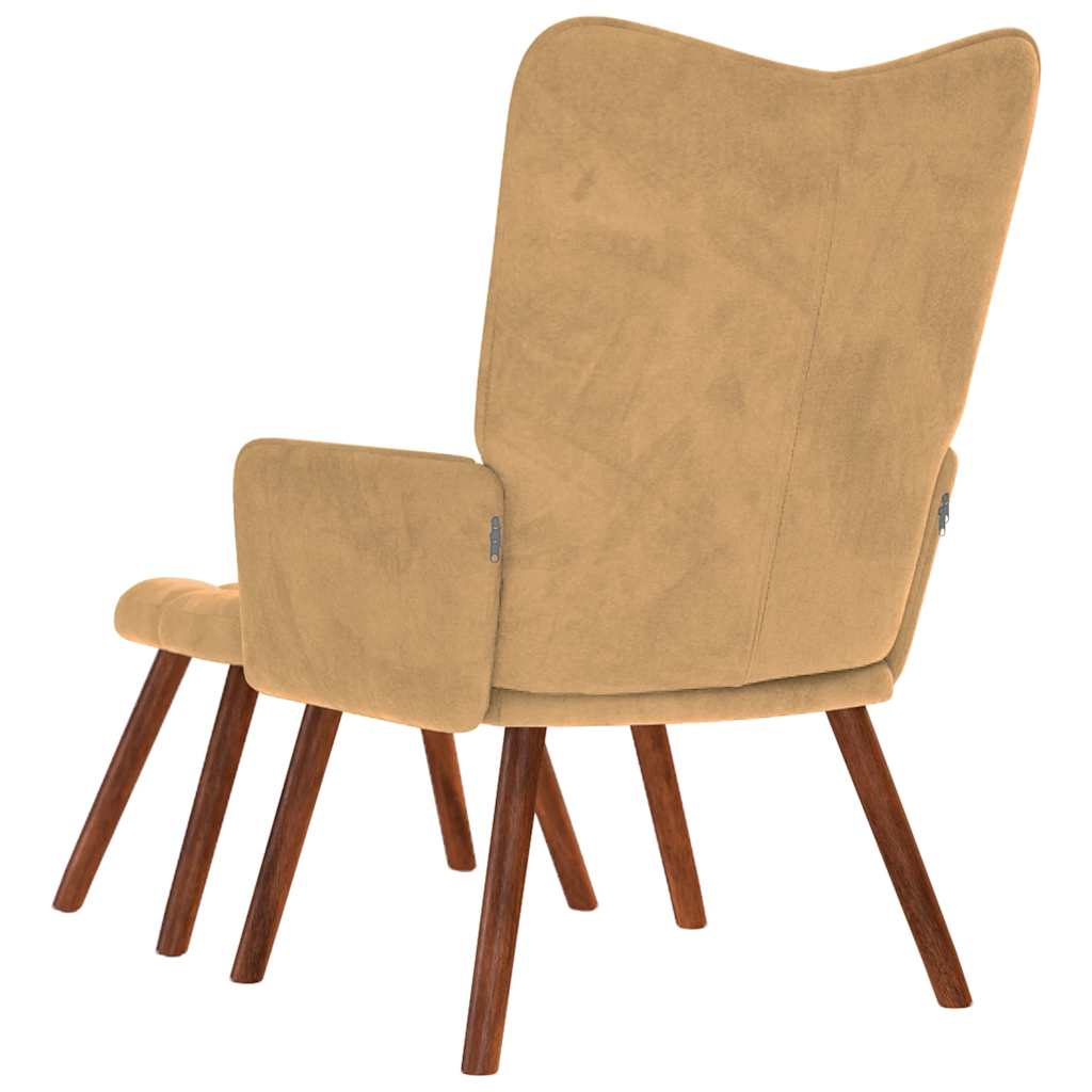 Relaxstoel met voetenbank fluweel bruin is nu te koop bij PeponiXL, paradijselijk wonen!