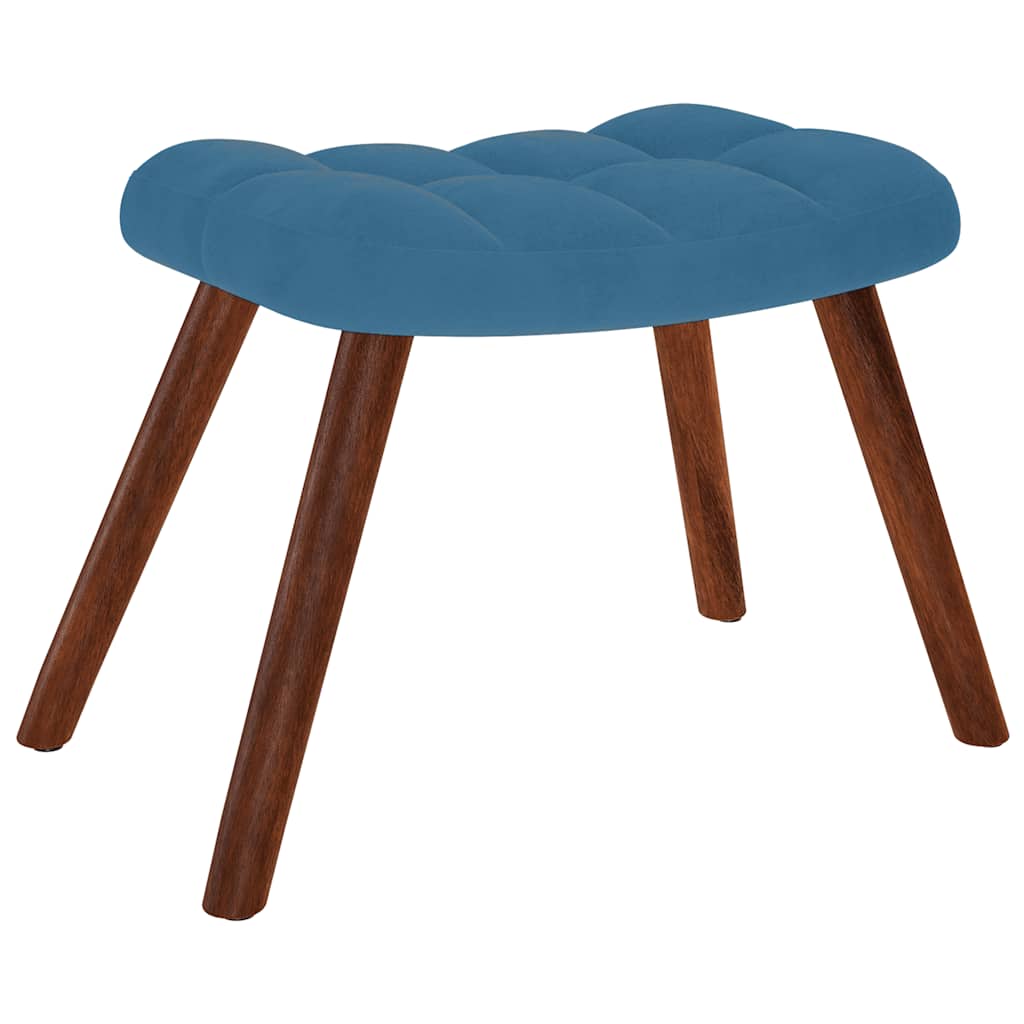 Relaxstoel met voetenbank fluweel blauw is nu te koop bij PeponiXL, paradijselijk wonen!