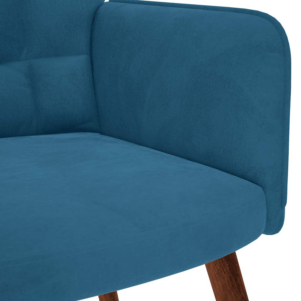 Relaxstoel met voetenbank fluweel blauw is nu te koop bij PeponiXL, paradijselijk wonen!