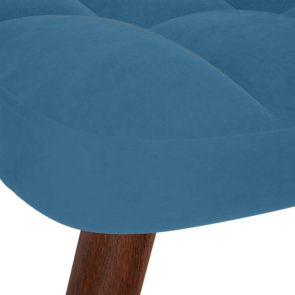 Relaxstoel met voetenbank fluweel blauw is nu te koop bij PeponiXL, paradijselijk wonen!