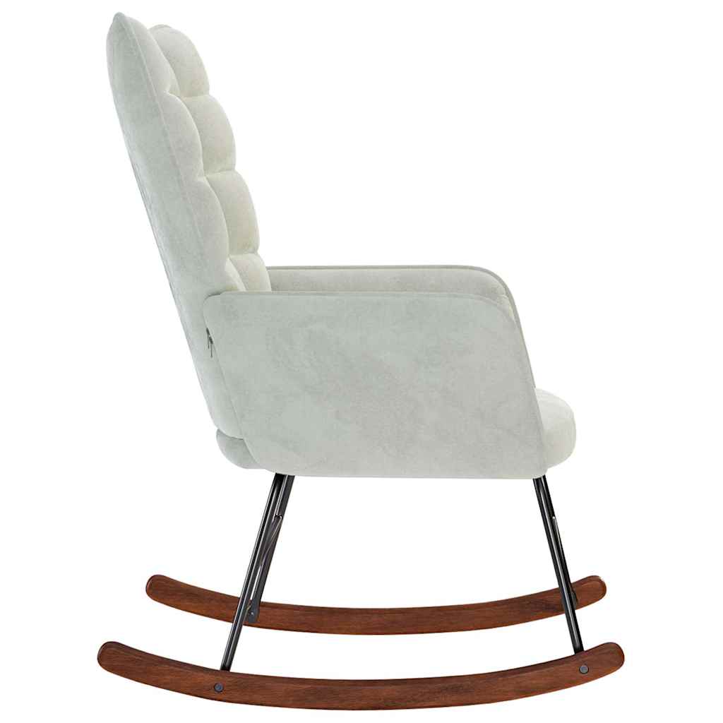 Schommelstoel fluweel lichtgrijs is nu te koop bij PeponiXL, paradijselijk wonen!