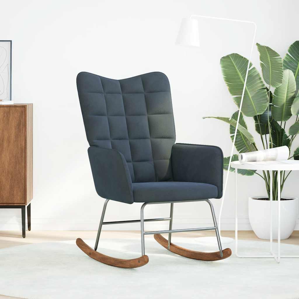 Schommelstoel fluweel donkergrijs is nu te koop bij PeponiXL, paradijselijk wonen!