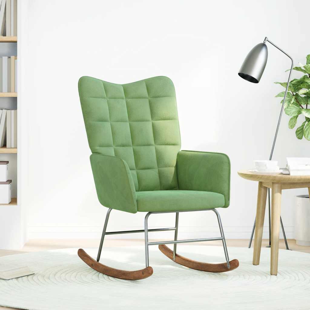 Schommelstoel fluweel lichtgroen is nu te koop bij PeponiXL, paradijselijk wonen!