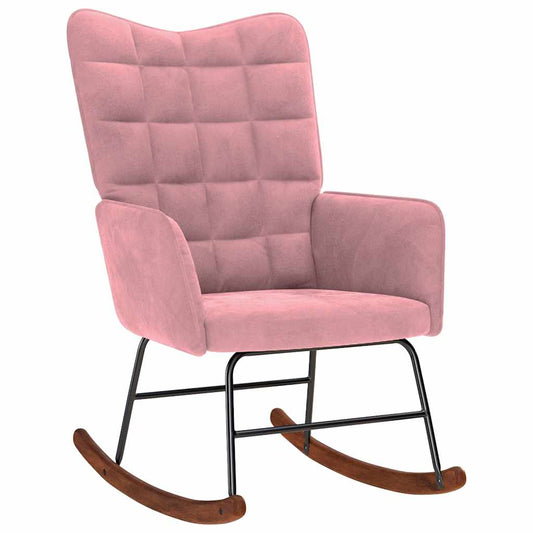 Schommelstoel fluweel roze is nu te koop bij PeponiXL, paradijselijk wonen!