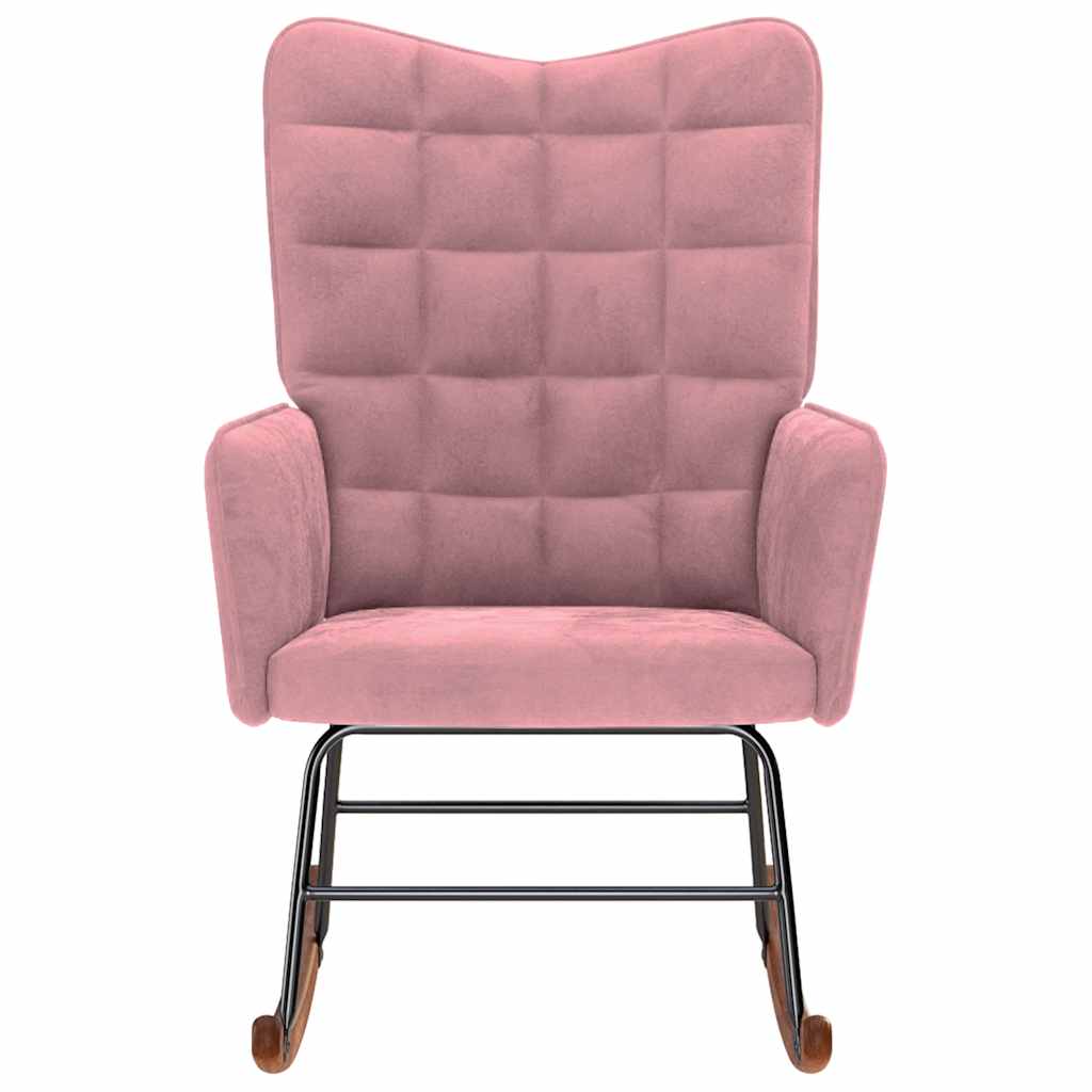 Schommelstoel fluweel roze is nu te koop bij PeponiXL, paradijselijk wonen!