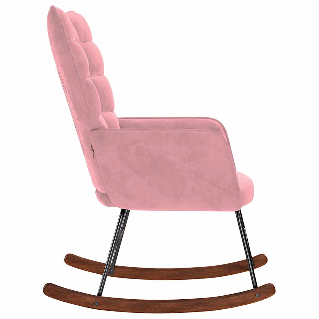 Schommelstoel fluweel roze is nu te koop bij PeponiXL, paradijselijk wonen!