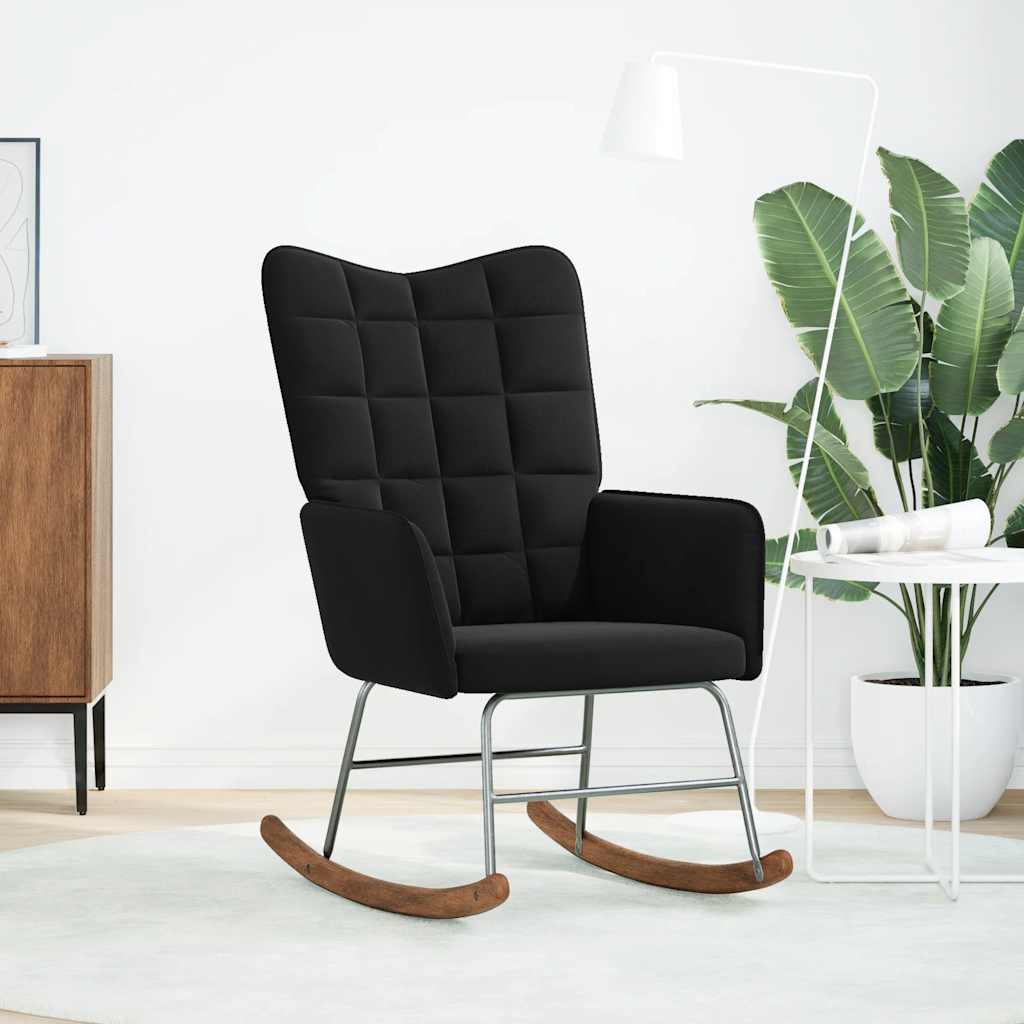 Schommelstoel fluweel zwart is nu te koop bij PeponiXL, paradijselijk wonen!