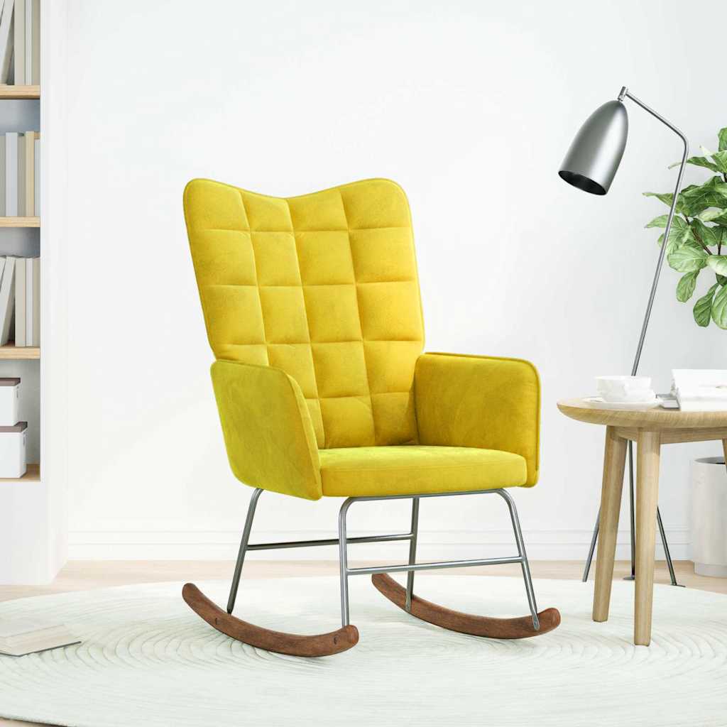 Schommelstoel fluweel geel is nu te koop bij PeponiXL, paradijselijk wonen!