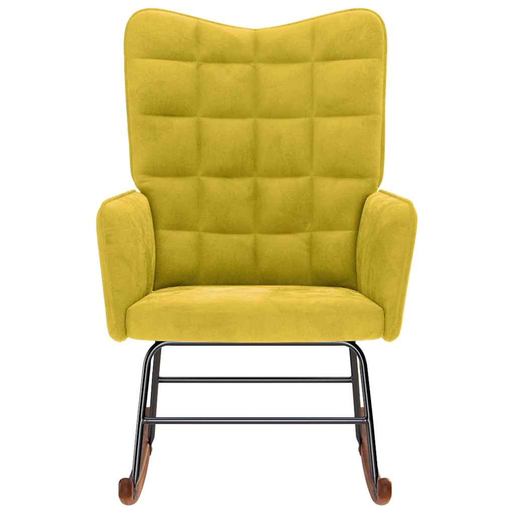 Schommelstoel fluweel geel is nu te koop bij PeponiXL, paradijselijk wonen!