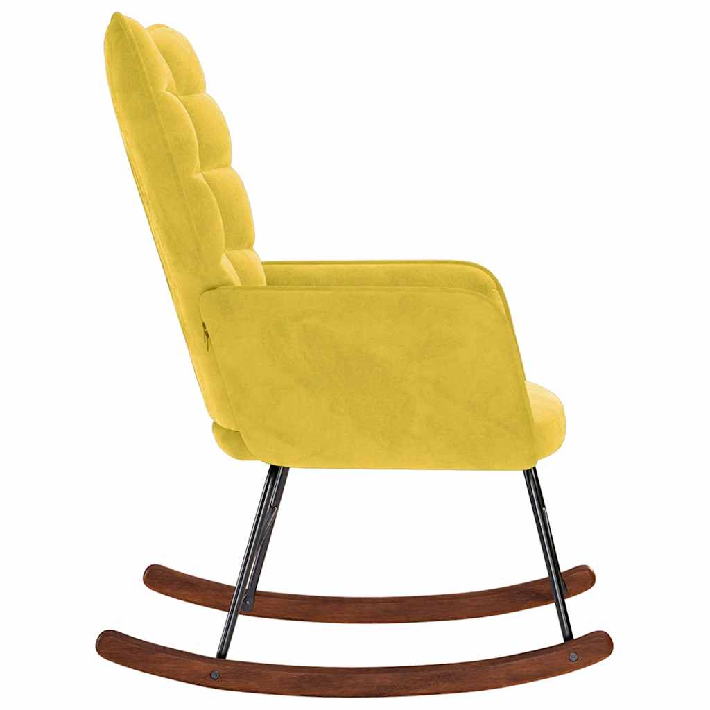 Schommelstoel fluweel geel is nu te koop bij PeponiXL, paradijselijk wonen!