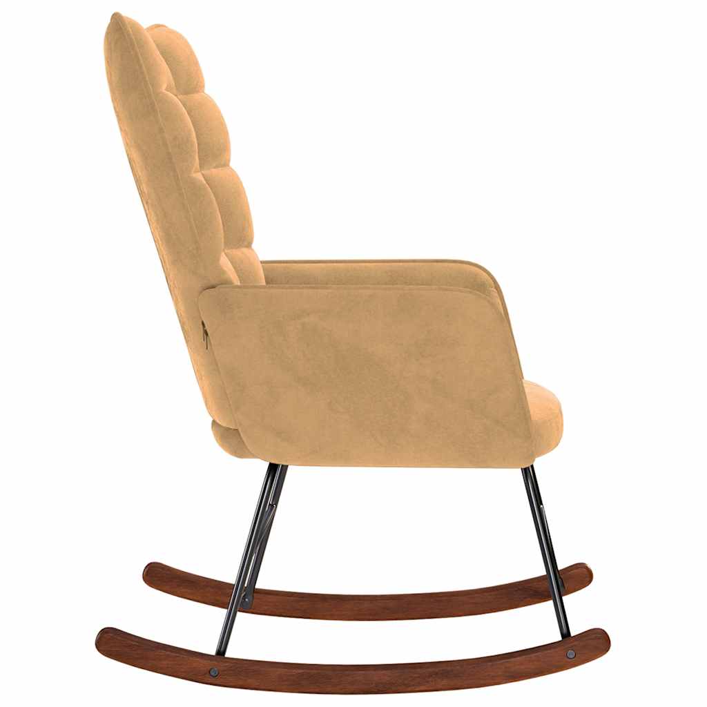Schommelstoel fluweel bruin is nu te koop bij PeponiXL, paradijselijk wonen!