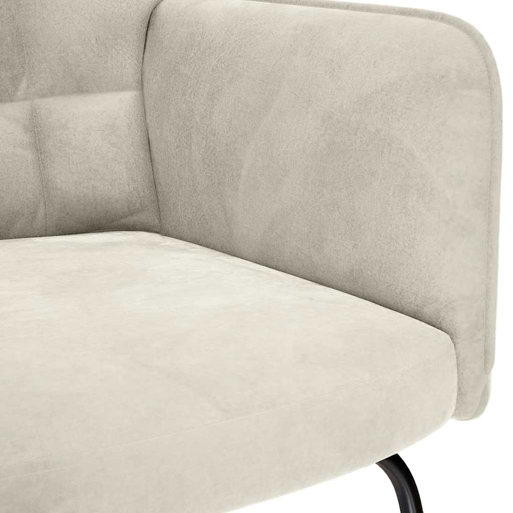 Schommelstoel fluweel crèmekleurig is nu te koop bij PeponiXL, paradijselijk wonen!